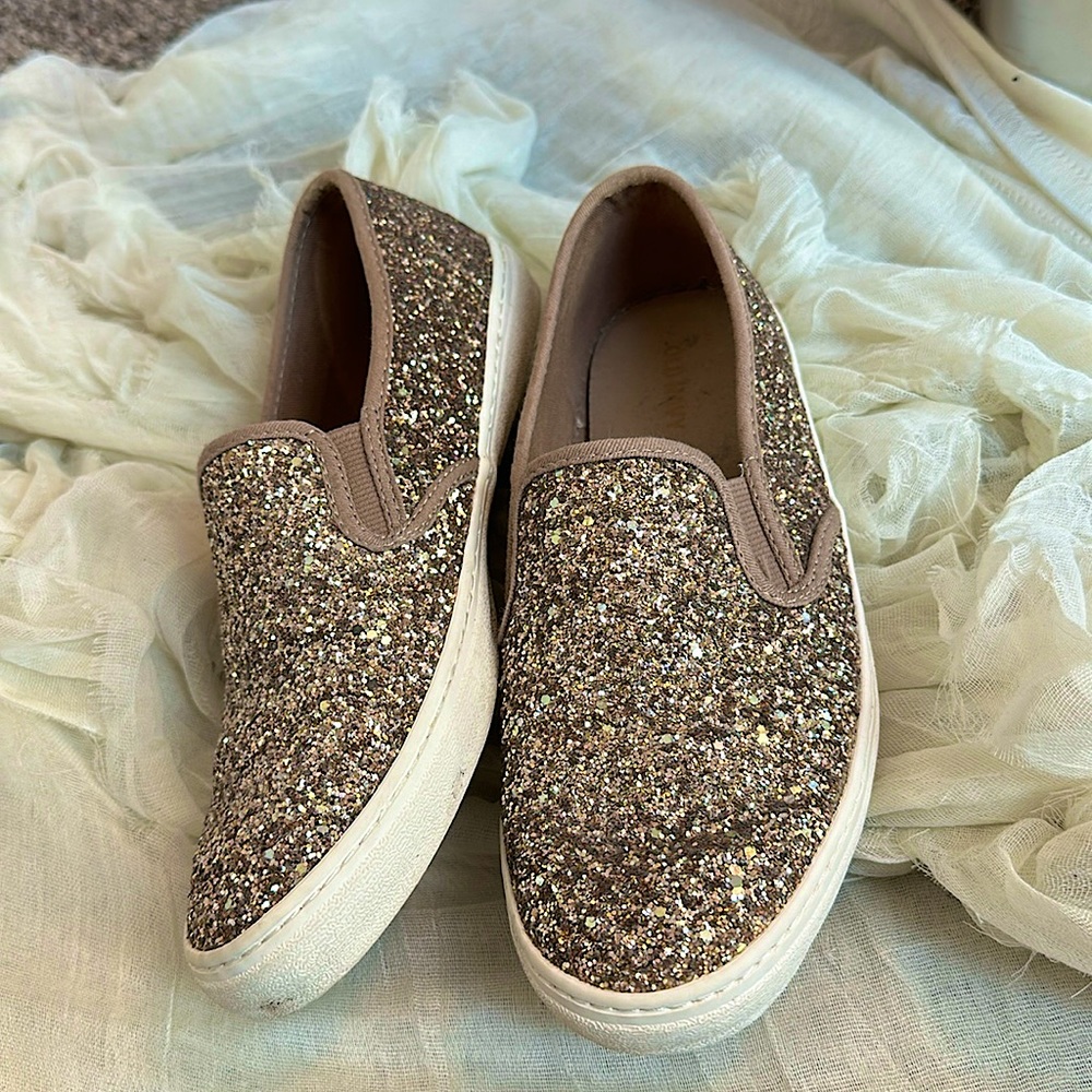 glittery, rose gold old navy flats